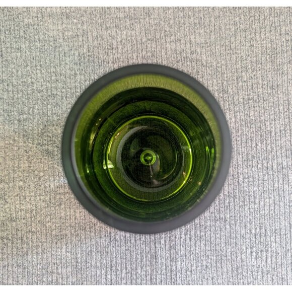 Krosno Art Glass Tapered Green Cylinder Vase with Controlled Bubble Base, 7.25" - Picture 3 of 4